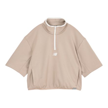 ニットショートスリーブハーフジップ