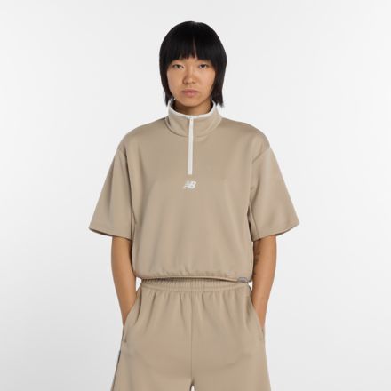 ニットショートスリーブハーフジップ