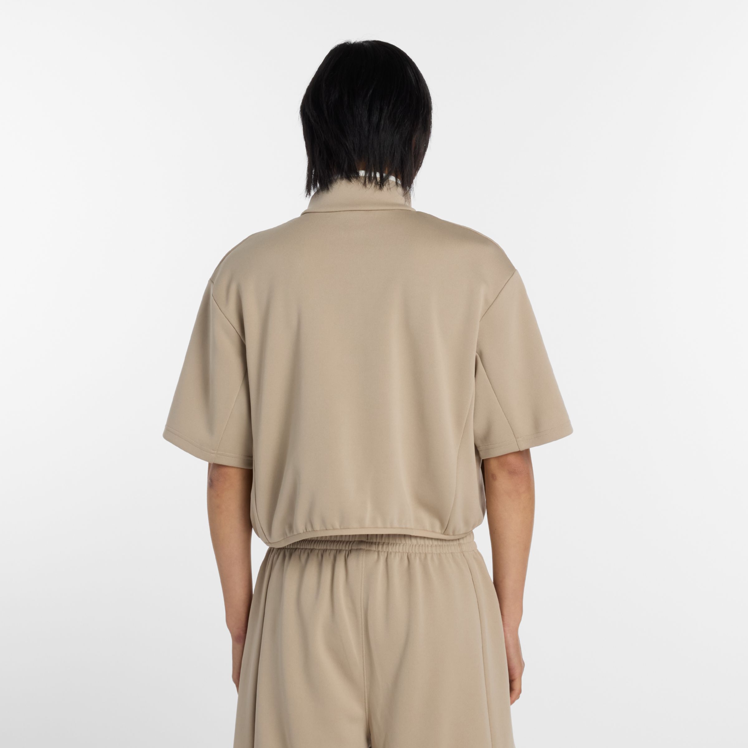 ニットショートスリーブハーフジップ