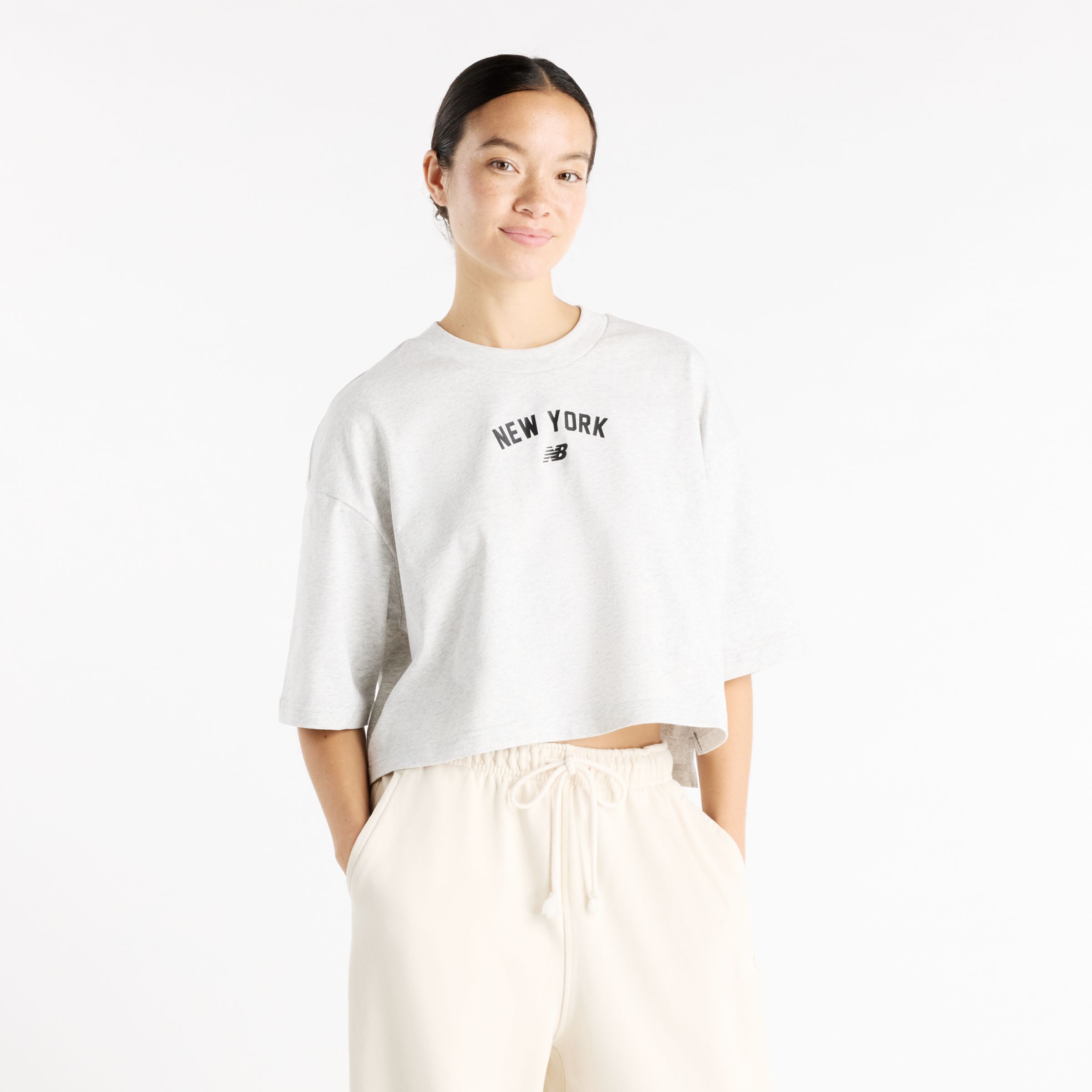 New Balance New York City Cropped Logo T-Shirt, WT61L57IAHH