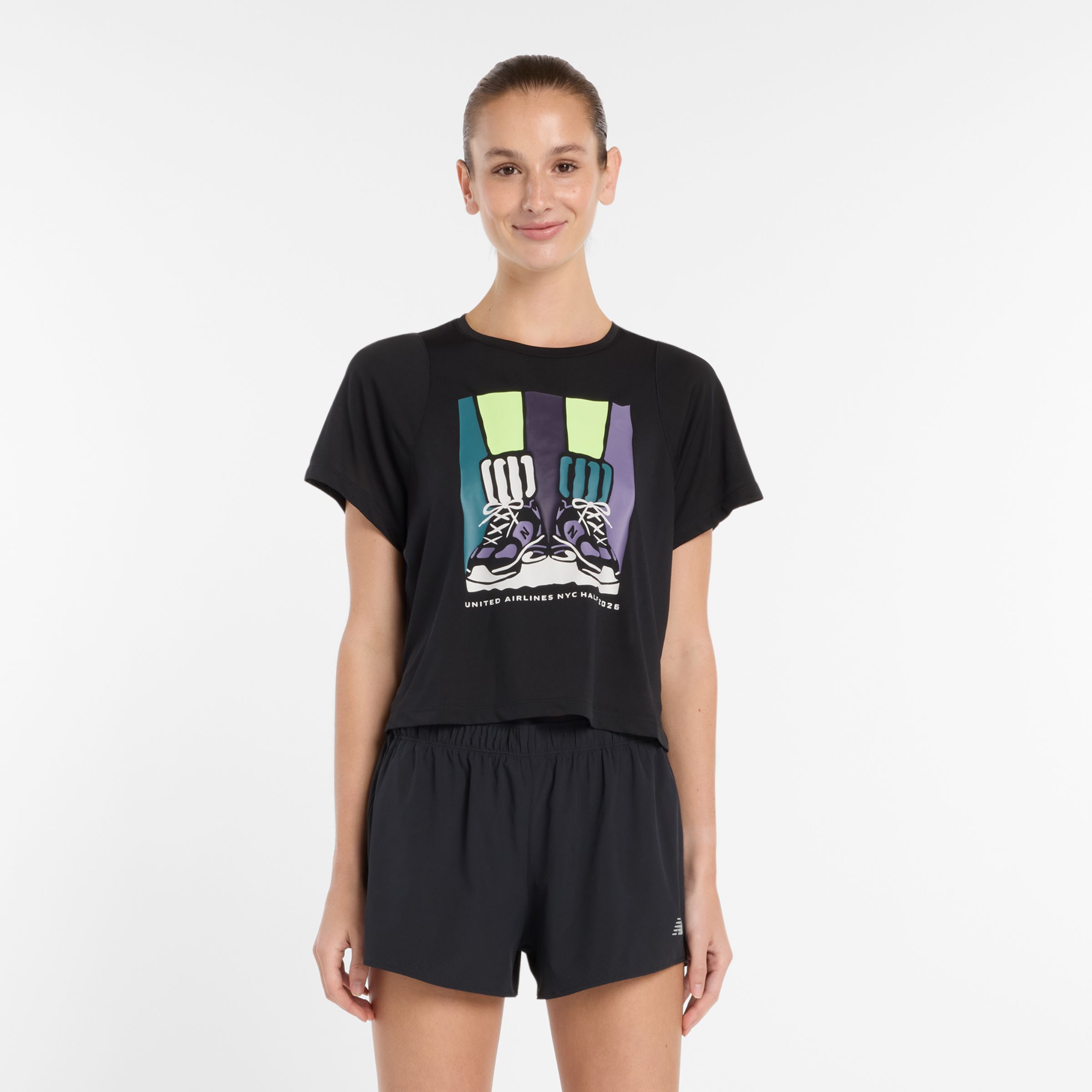 United Airlines NYC Half Women's Drapey Jersey T-Shirt