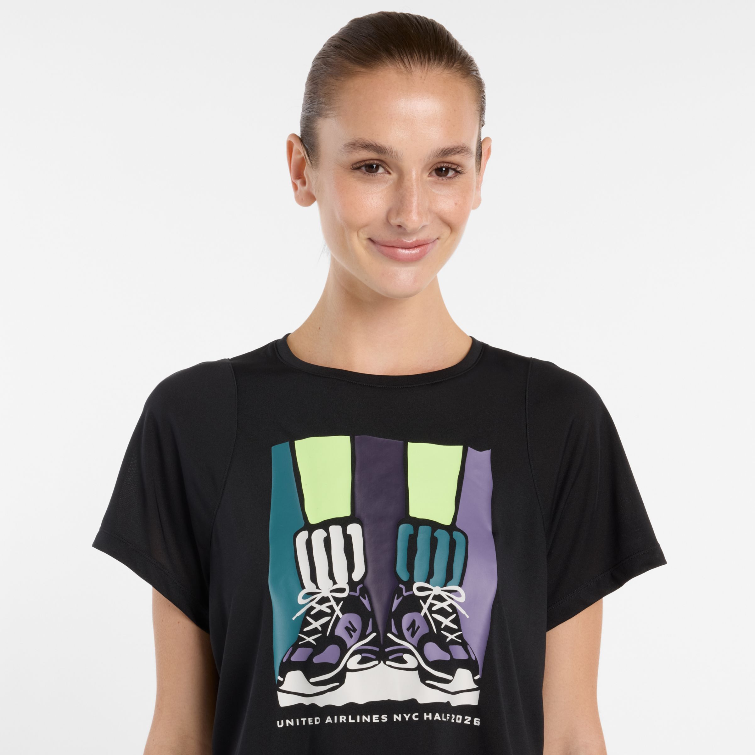 United Airlines NYC Half Women's Drapey Jersey T-Shirt