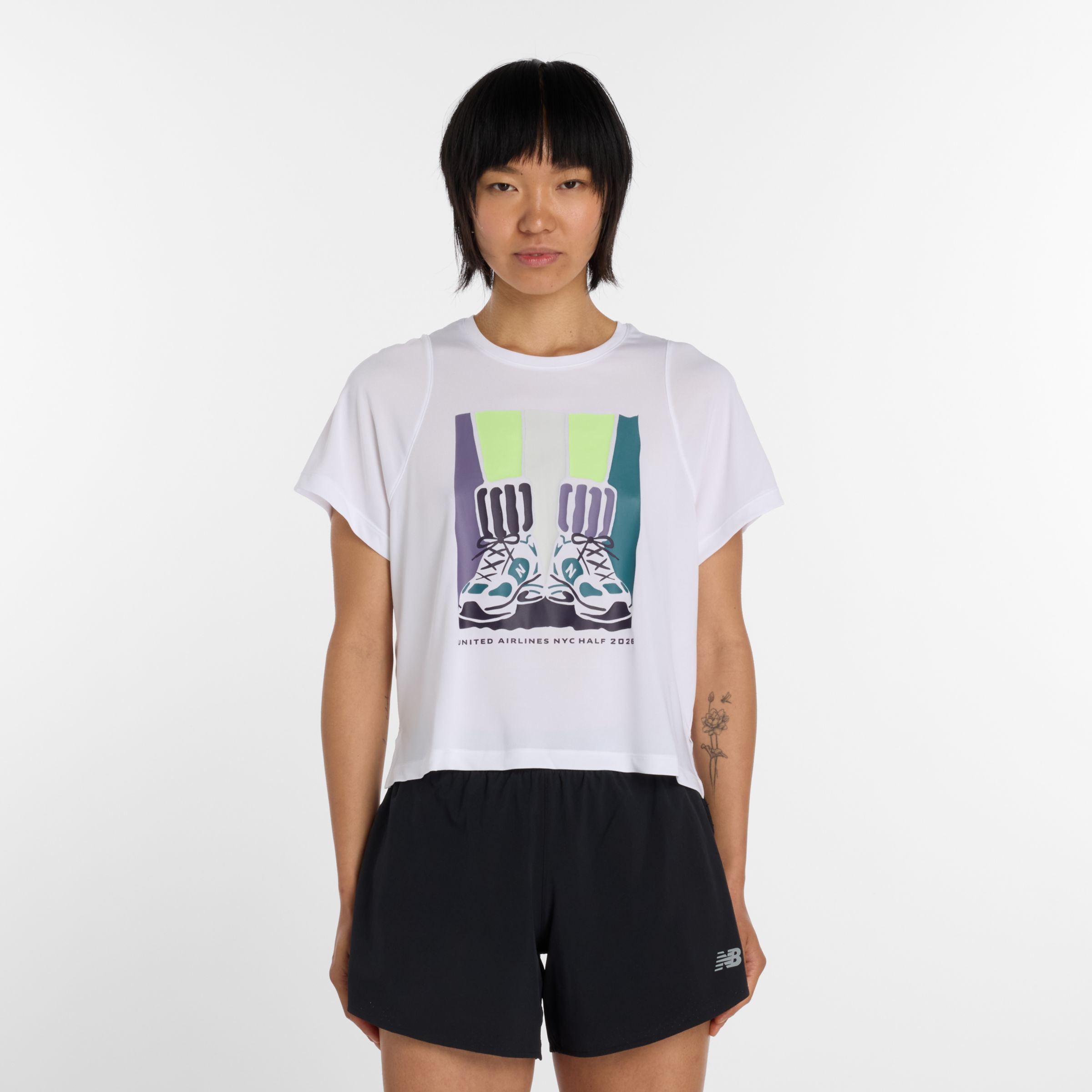 United Airlines NYC Half Women's Drapey Jersey T-Shirt