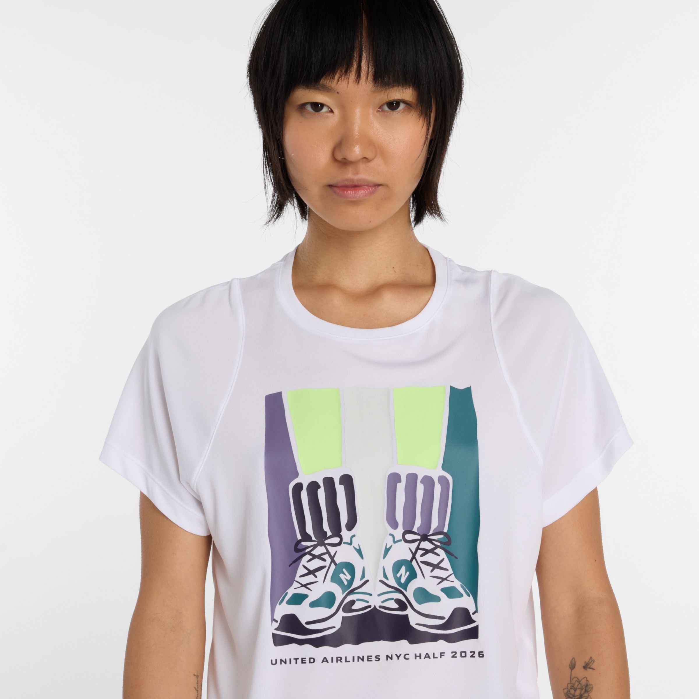 United Airlines NYC Half Women's Drapey Jersey T-Shirt