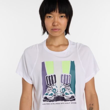 United Airlines NYC Half Women's Drapey Jersey T-Shirt