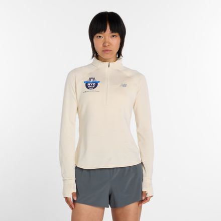 United Airlines NYC Half RC Essential Heat Grid 1/2 Zip, BLACK, WT61N0DMLIT