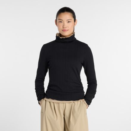 NB GREY カラーブロック長袖トップ, BLACK, WT61O1JABK