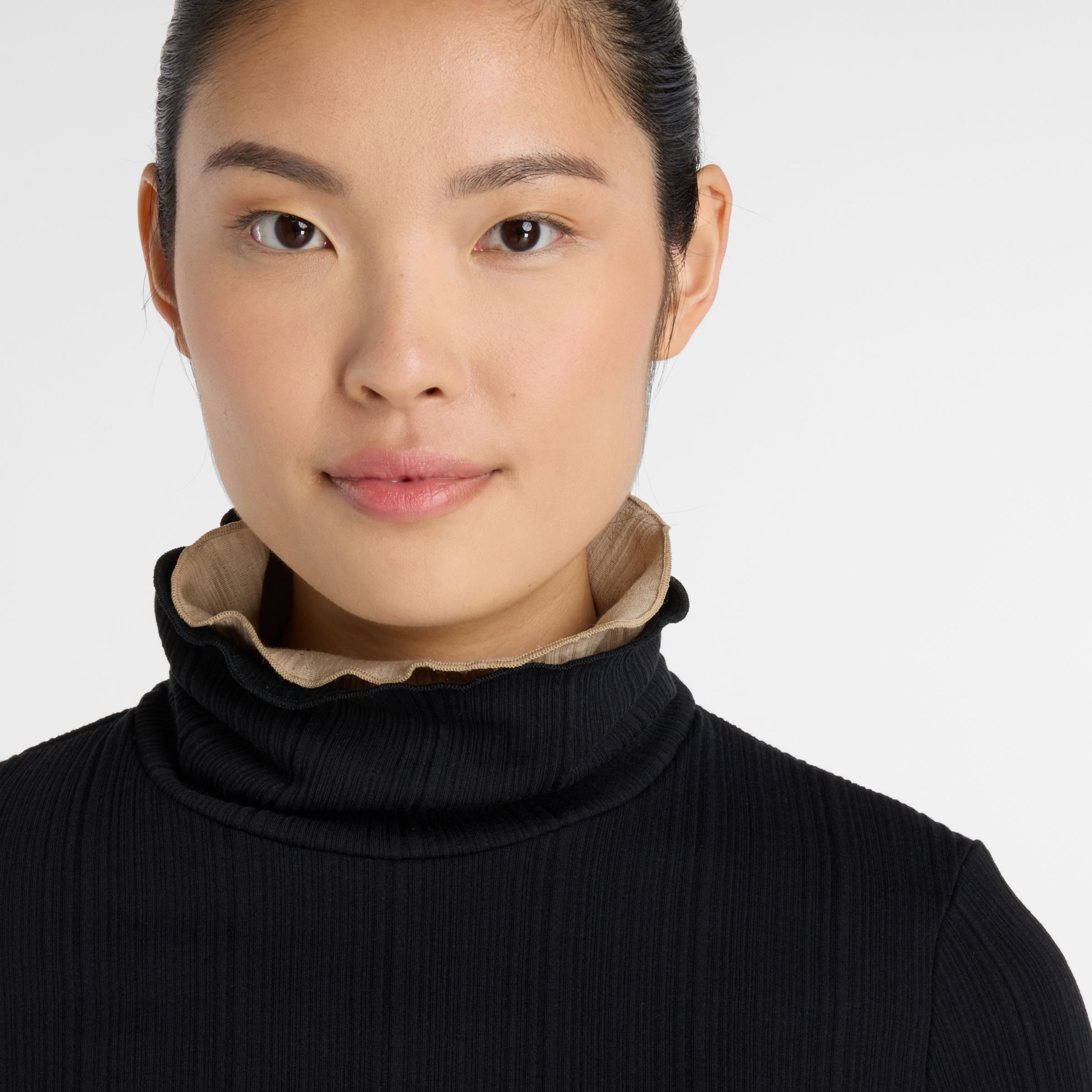 NB GREY カラーブロック長袖トップ