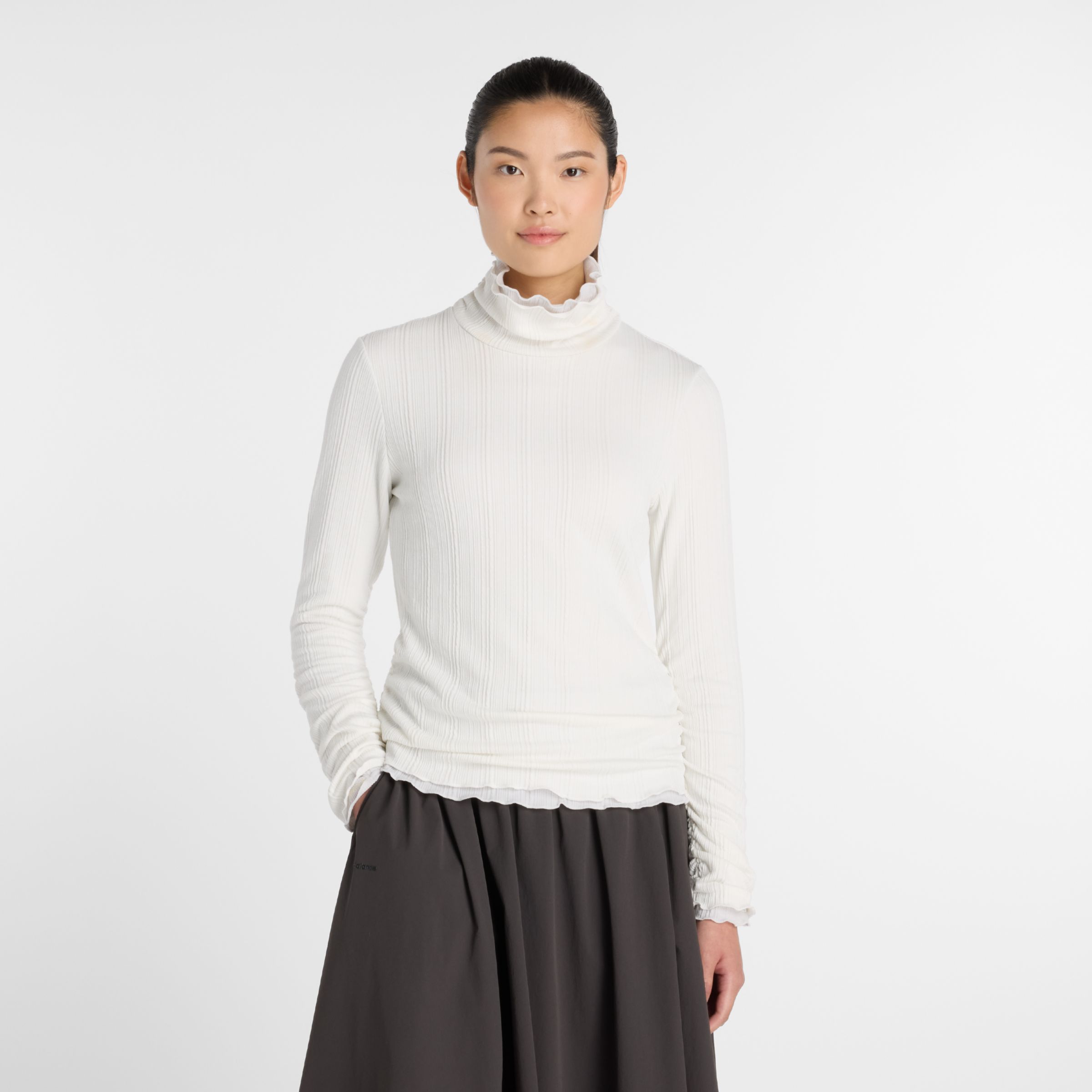 NB GREY カラーブロック長袖トップ