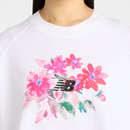 Watercolor Pink Boxy T-Shirt, NB 103 WHITE, WT61O9PRWT