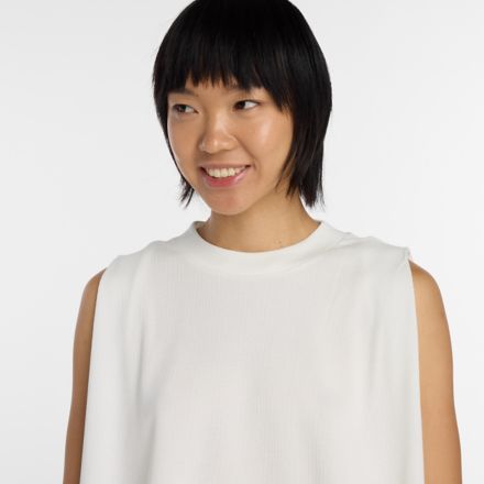 NB GREY Sleeveless Top, SEA SALT with White, WT61P5ZBSST