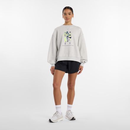 United Airlines NYC Half Printed Athletics French Terry Crew, Ash Heather, WT61Q2QKAHH