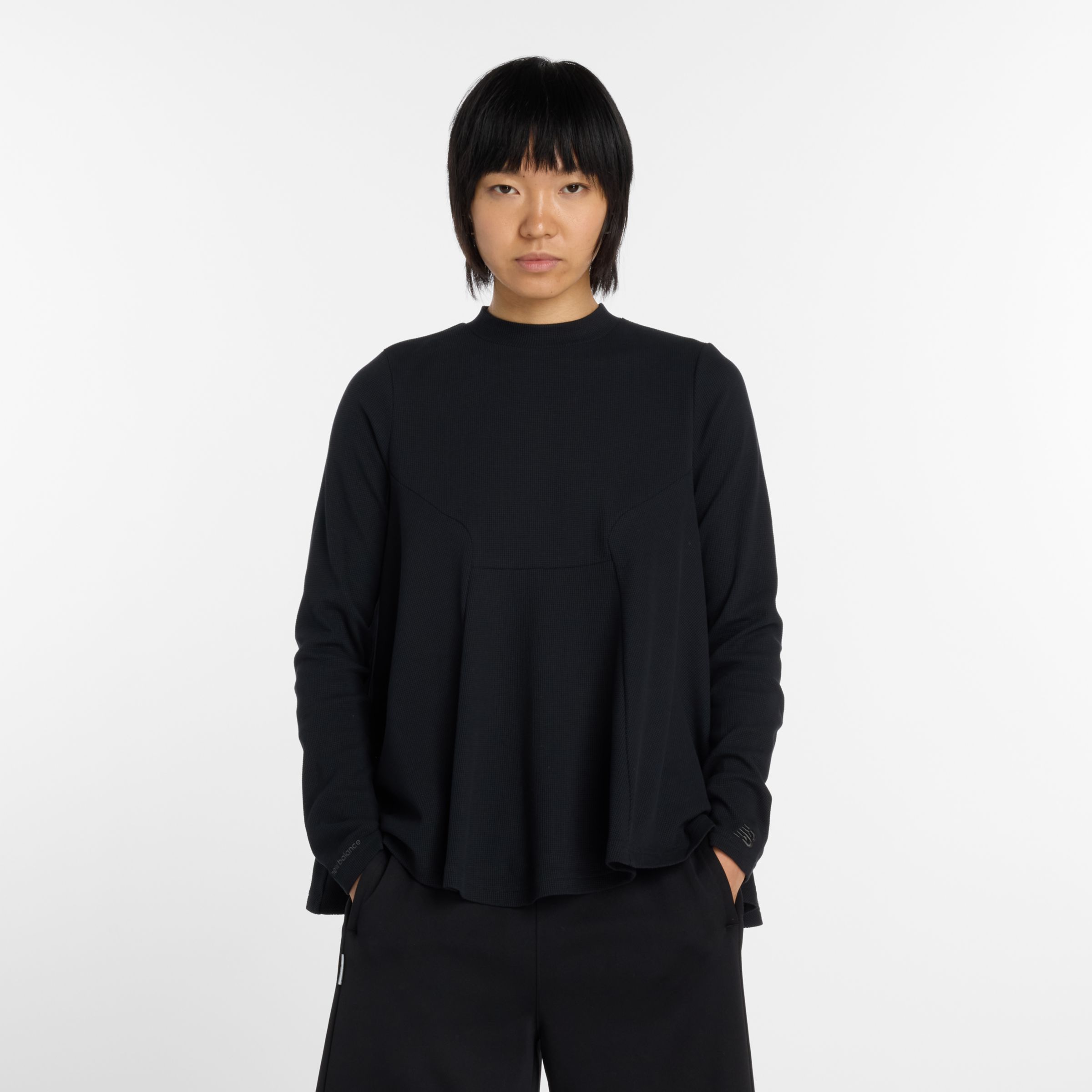 NB GREY ペプラム長袖トップ