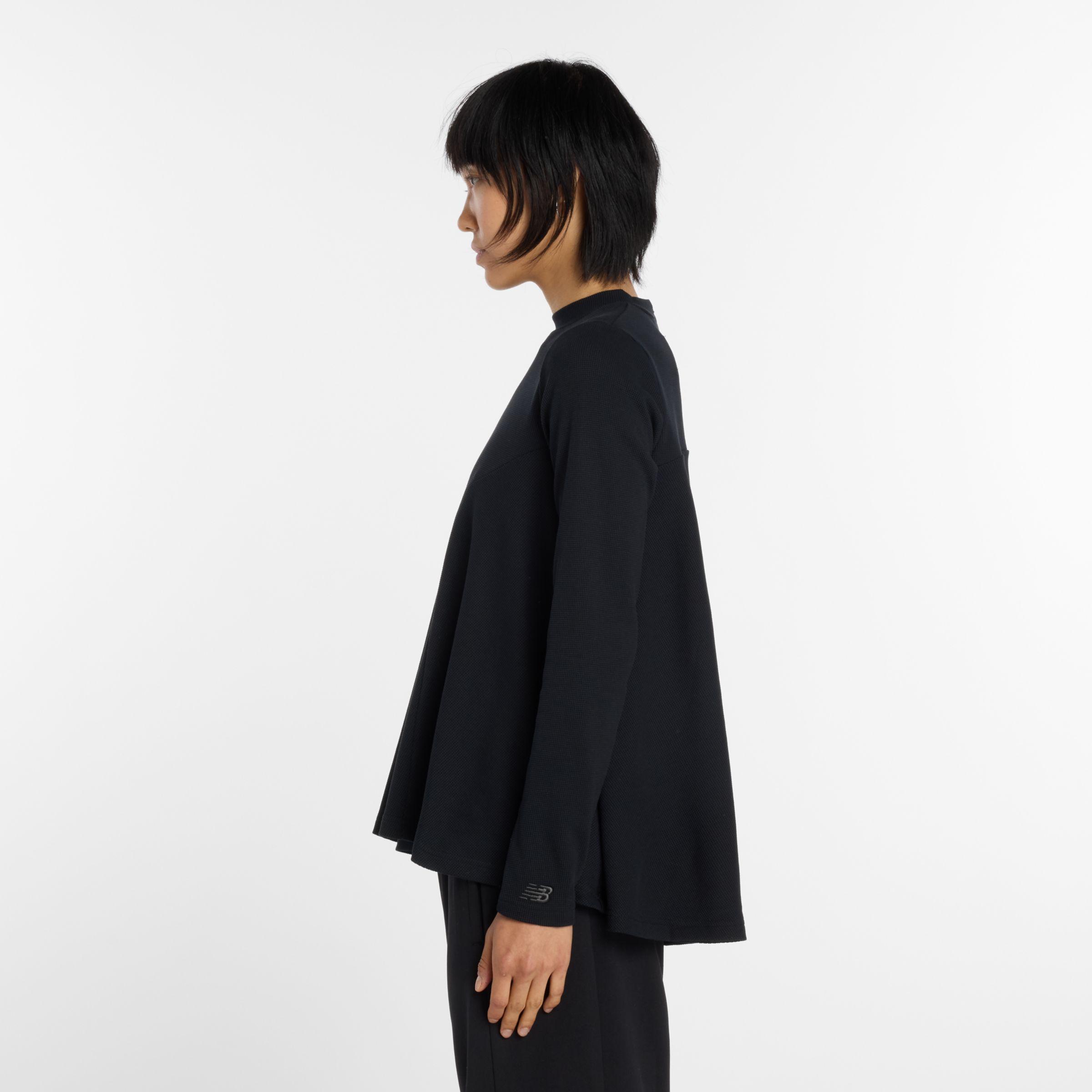 NB GREY ペプラム長袖トップ