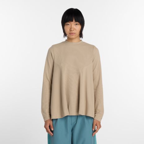 NB GREY ペプラム長袖トップ