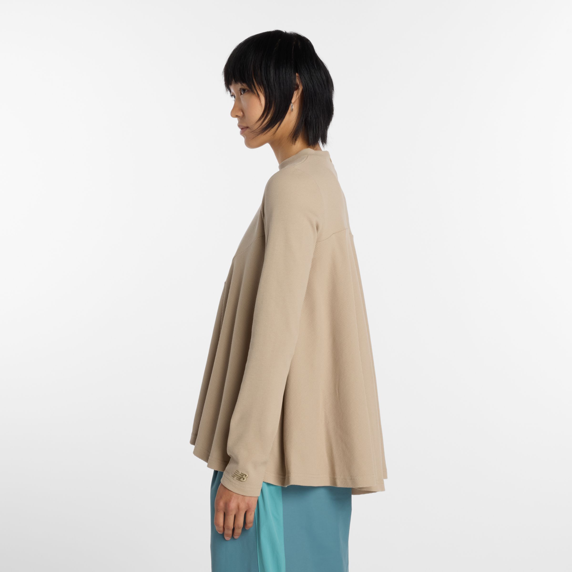 NB GREY ペプラム長袖トップ