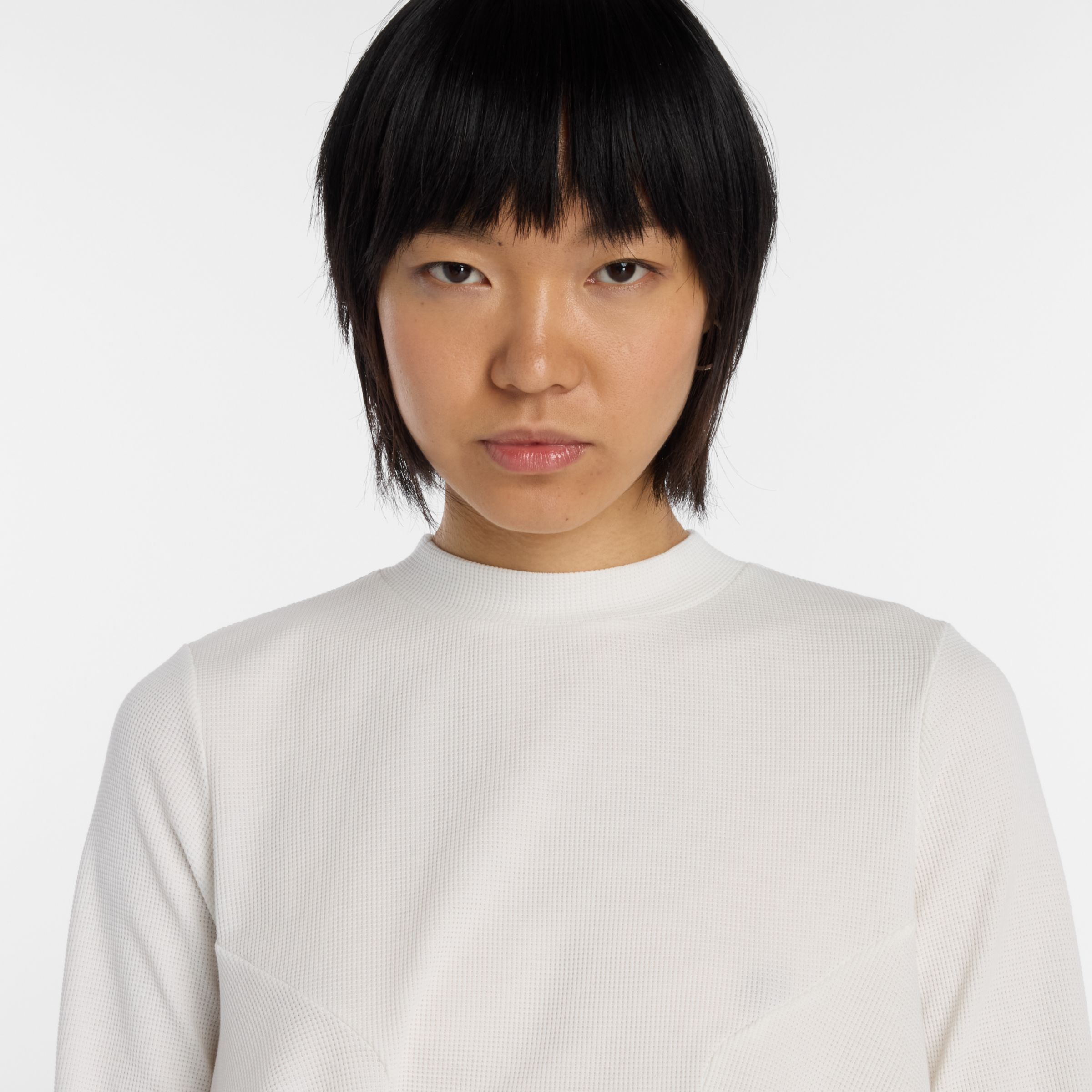 NB GREY ペプラム長袖トップ