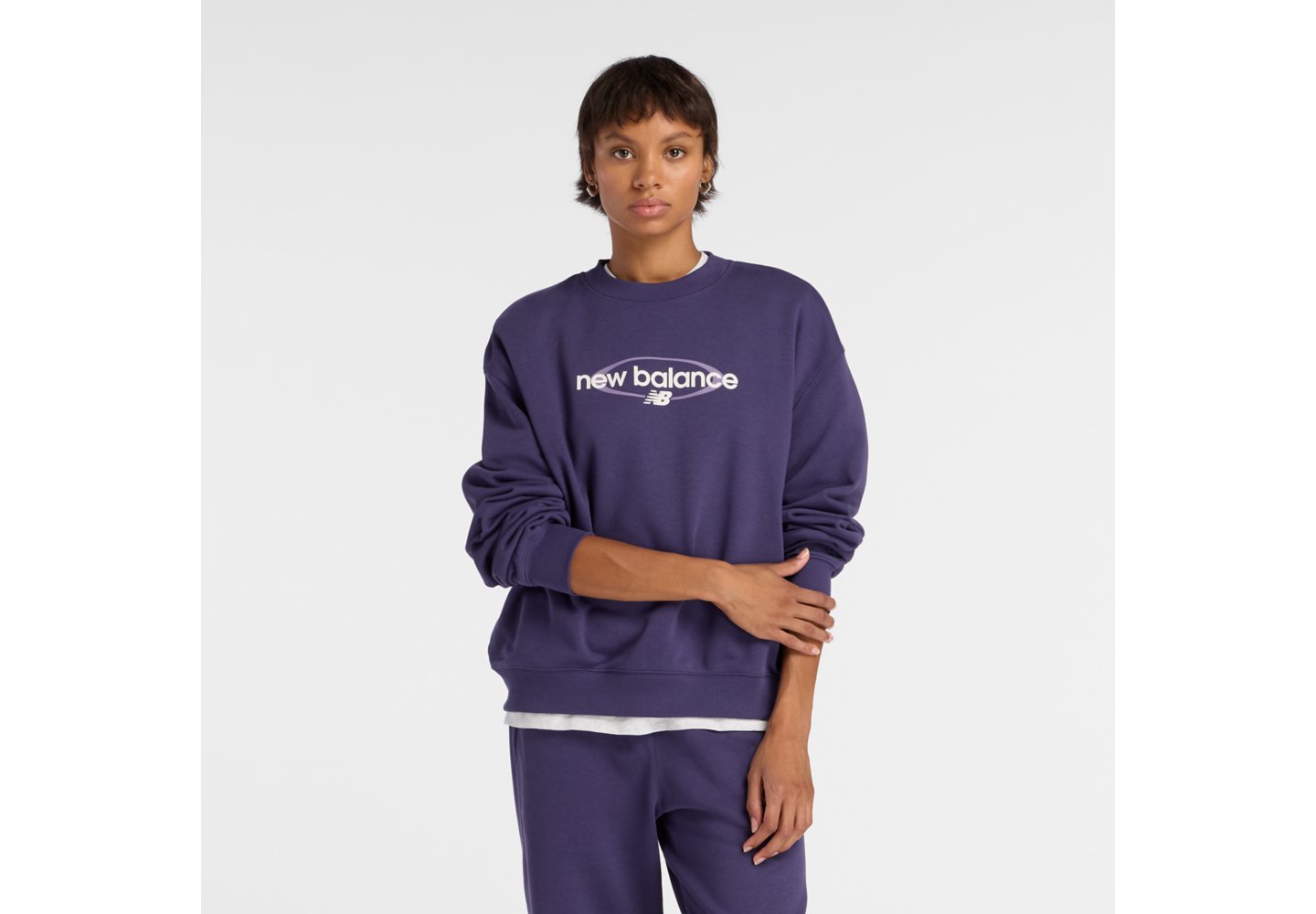 New Balance Sport Graphic Oversized Crew in Boysenberry — photo 1 of 1