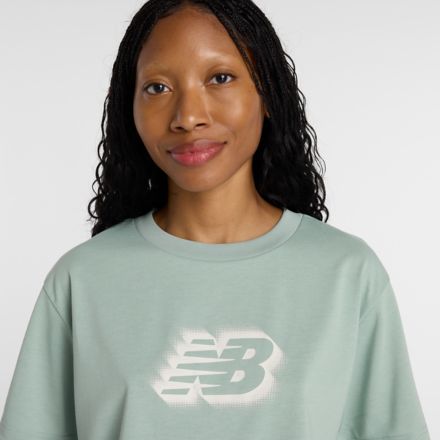 NB Logo T-Shirt, SEA SALT with White, WT61S5YRMCN