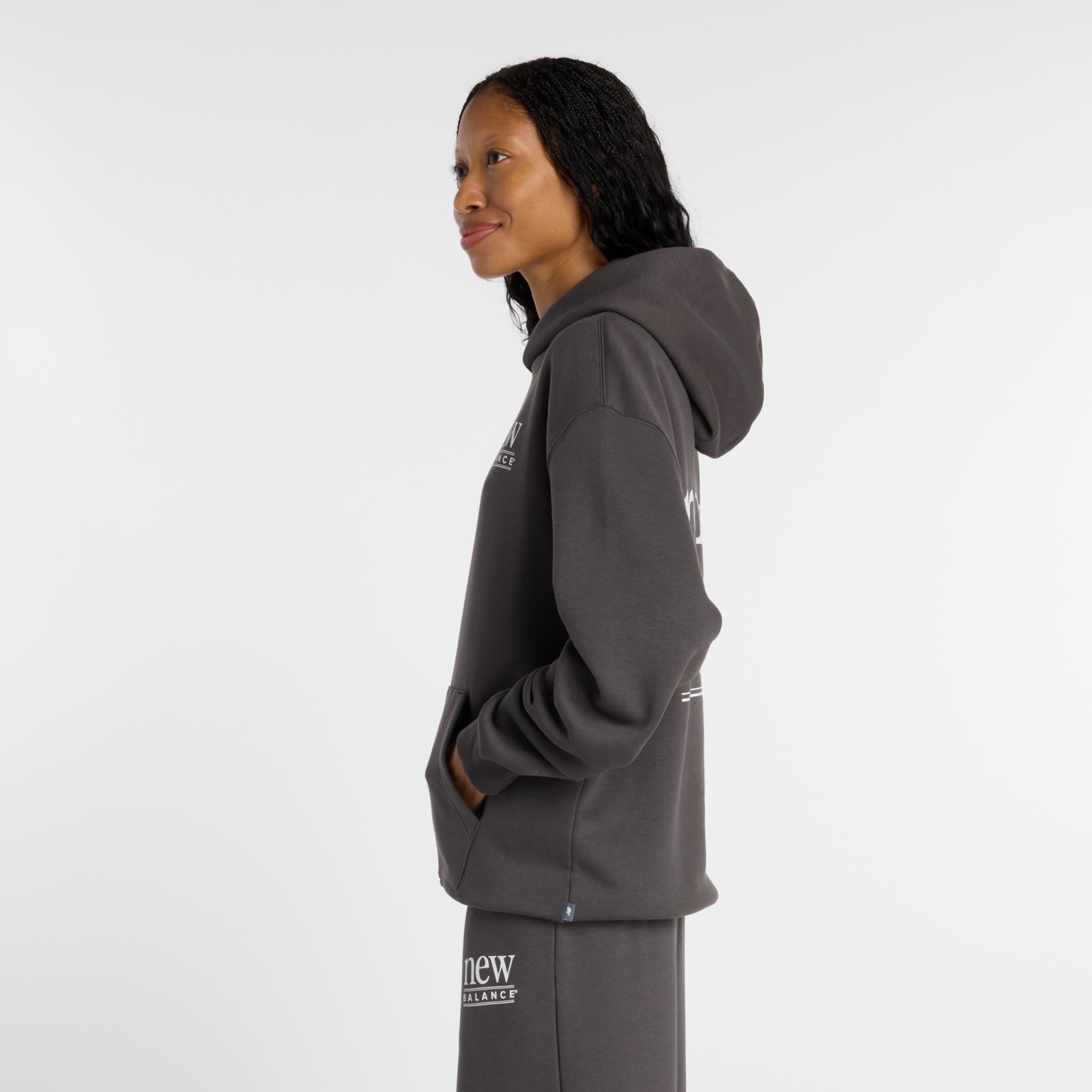Женские худи New Balance Reimagined Fleece Long Length Hoodie — фото 4