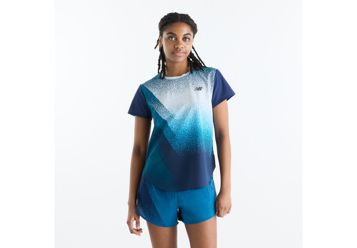 New Balance Race Day Ultra Light Printed T-Shirt in Altitude With Streamsong — photo 1 of 1