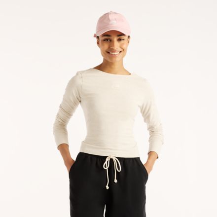 Open-Back Fitted Long Sleeve, Linen Heather, WT6267ZCLIT