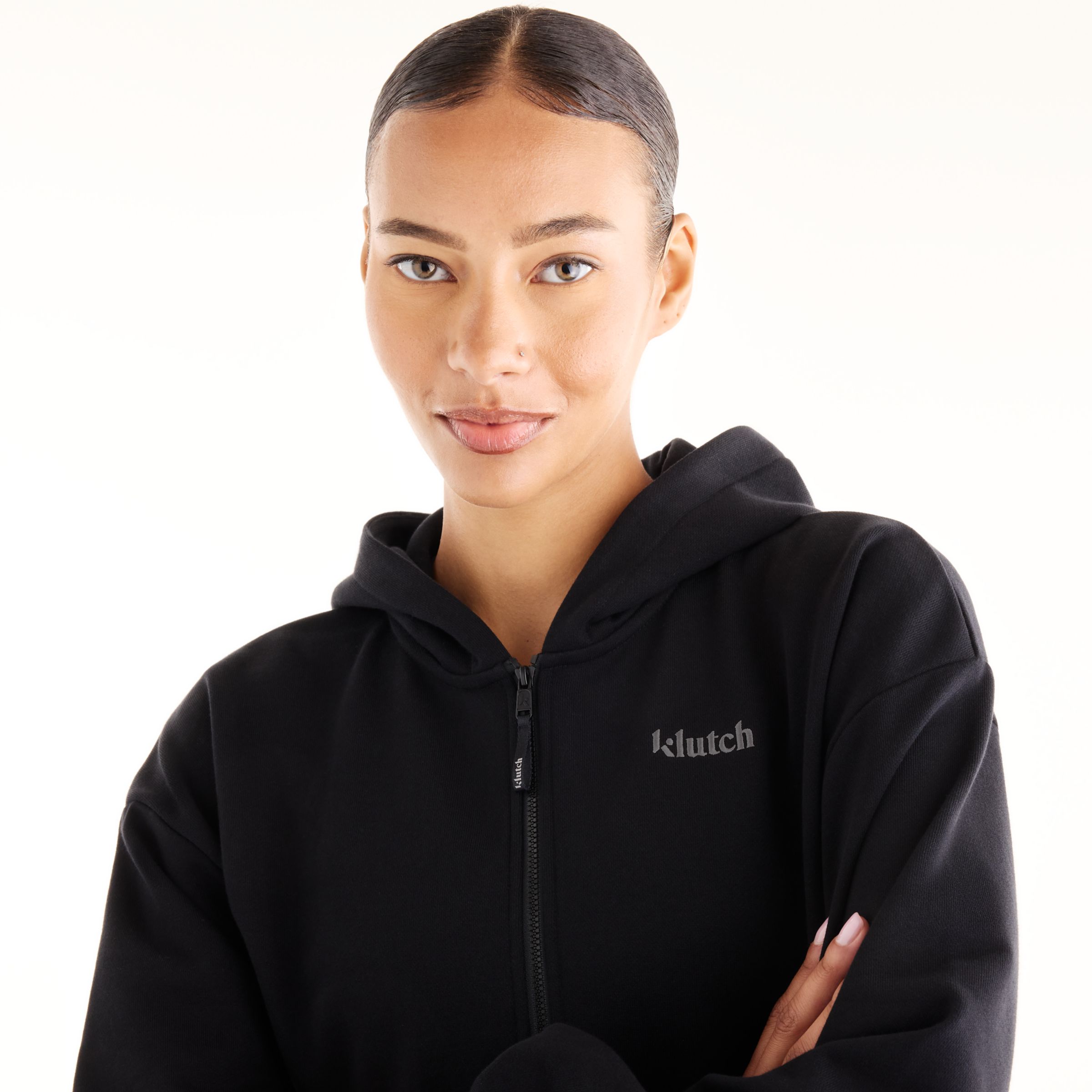 Klutch X NB コットンスウェットフルジップフーディ(裏起毛)