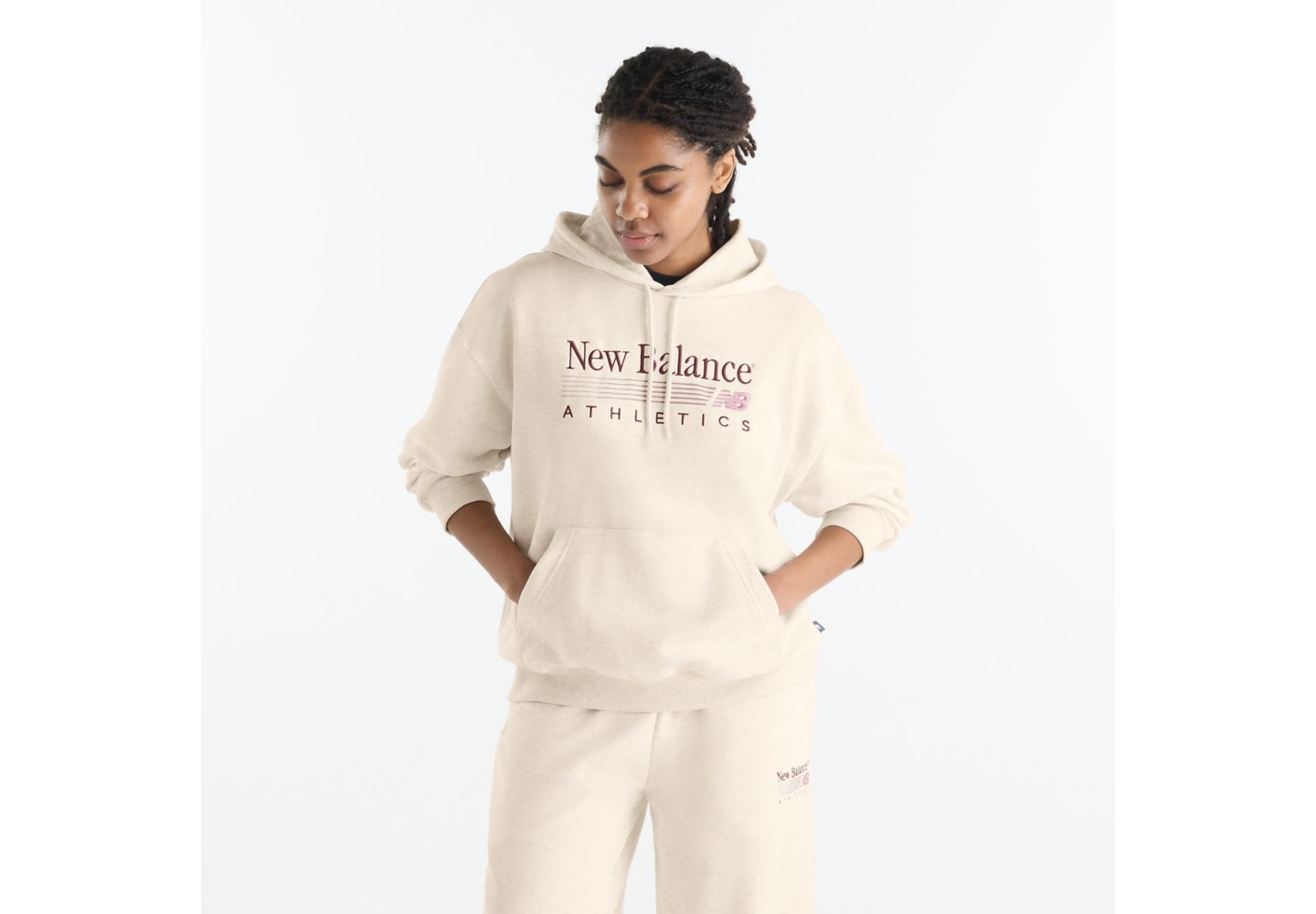 New Balance Trackside French Terry Hoodie in Linen Heather — photo 1 of 1