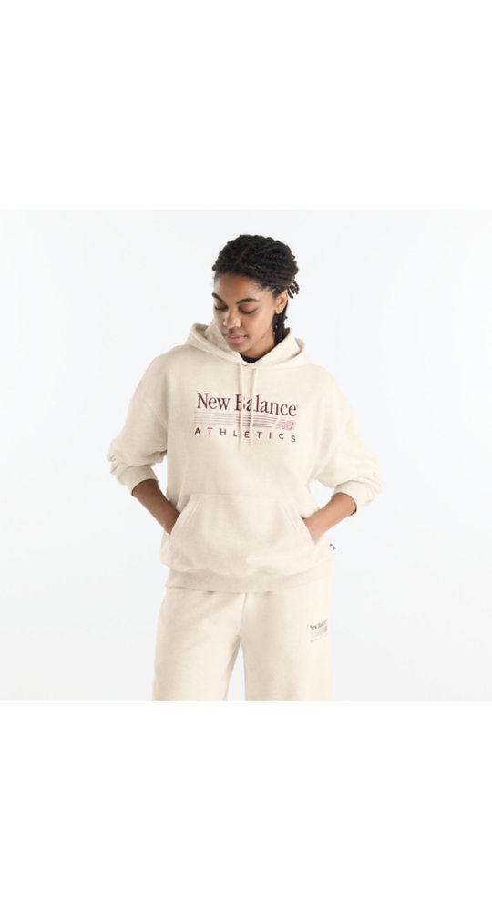 New Balance Trackside French Terry Hoodie in Linen Heather