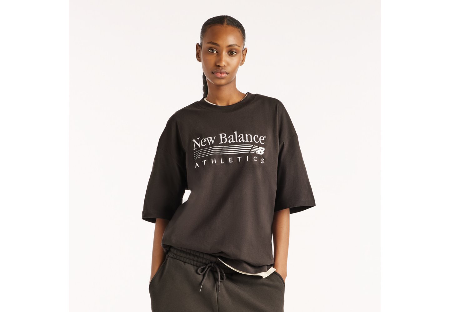 New Balance Trackside Oversized T-Shirt in Black Cement — photo 1 of 1
