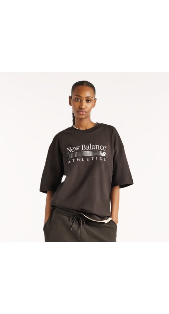 New Balance Trackside Oversized T-Shirt in Black Cement