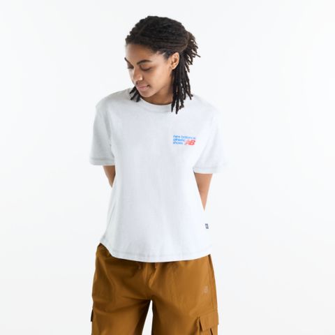 Женские футболки New Balance Athletics Premium Logo Hip Length Relaxed T-Shirt