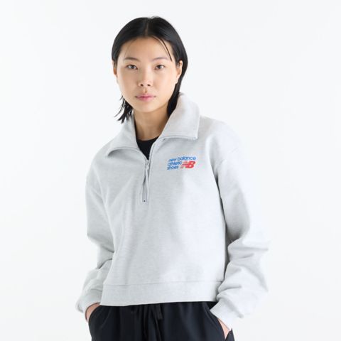 Женские худи New Balance Athletics Premium Logo Half Zip