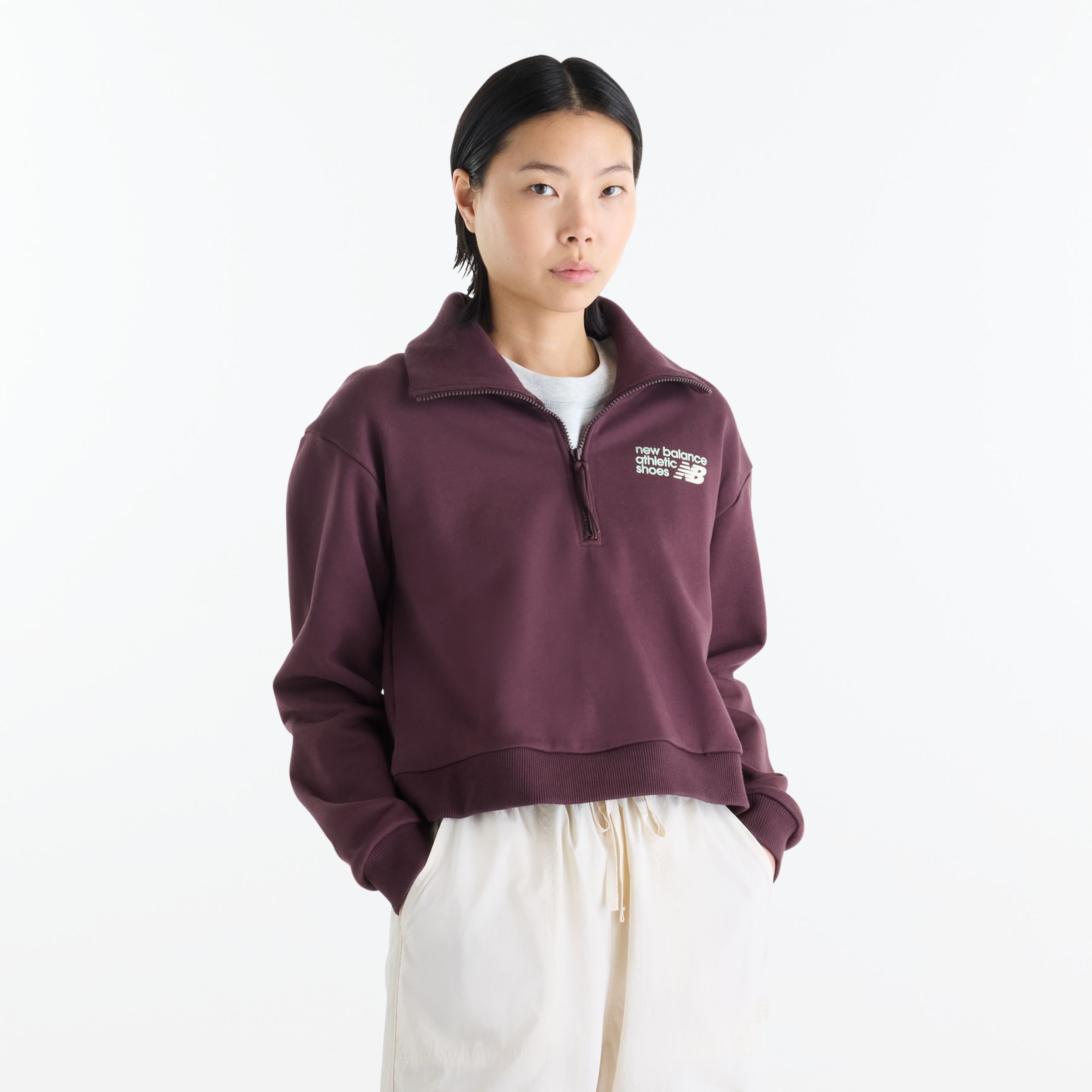 Pull Athletics &agrave; demi-fermeture &agrave; glissi&egrave;re avec logo haut de gamme