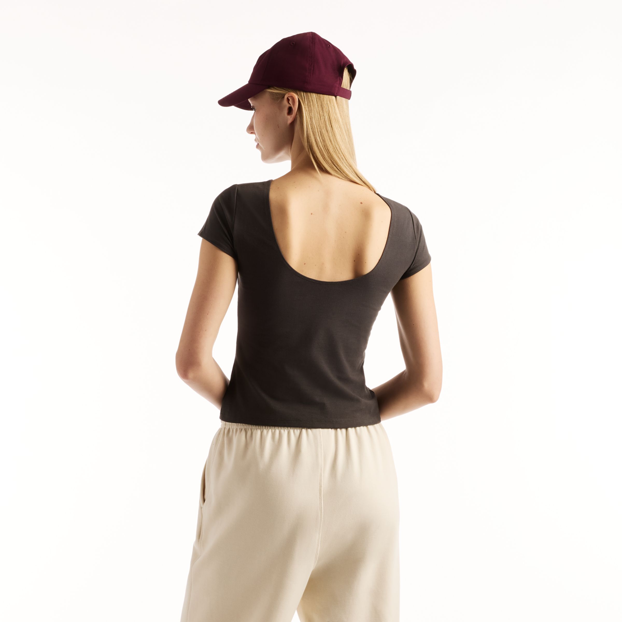 Open-Back Fitted T-Shirt