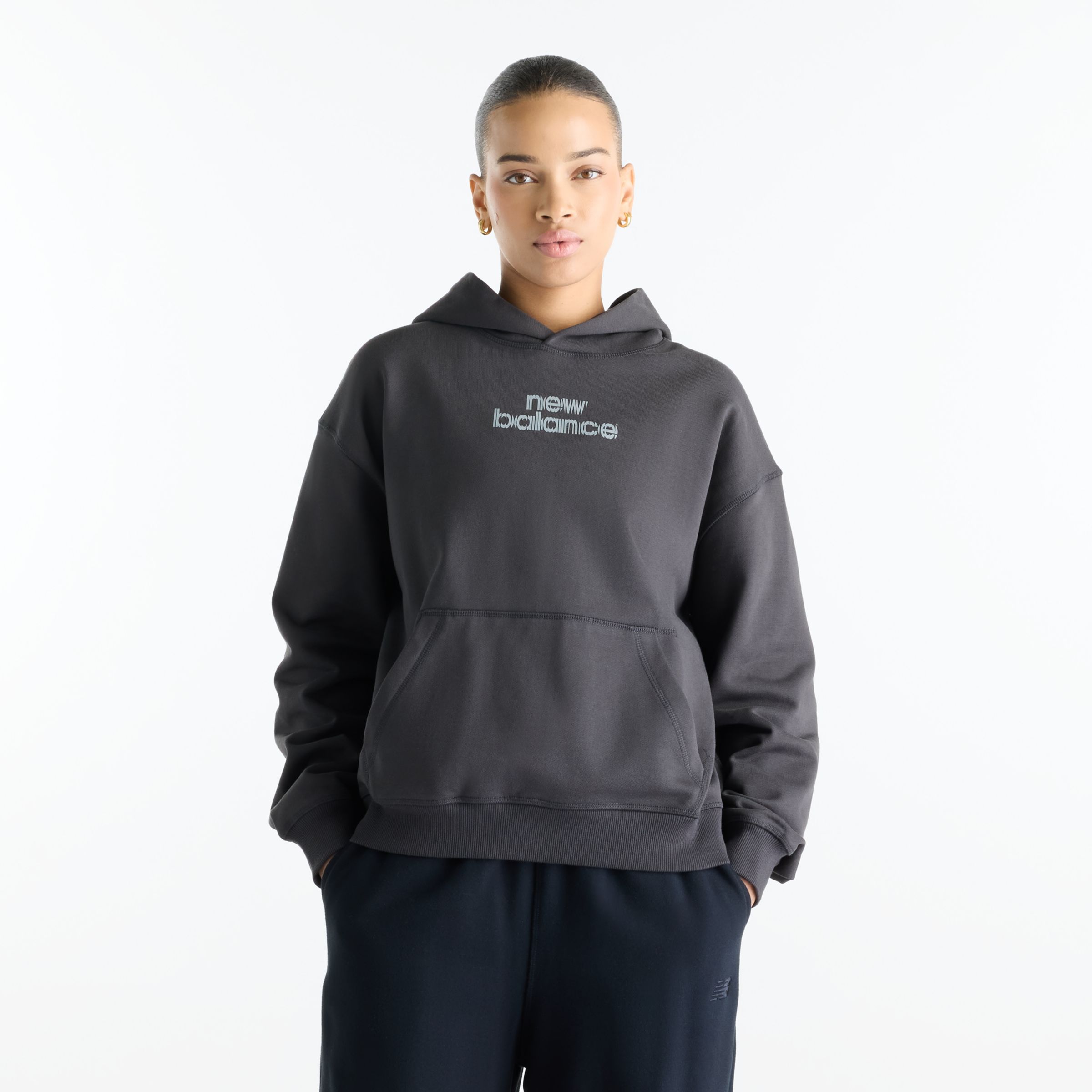 New Balance Nocturnal Run Hoodie, WT62Q7RIBLK