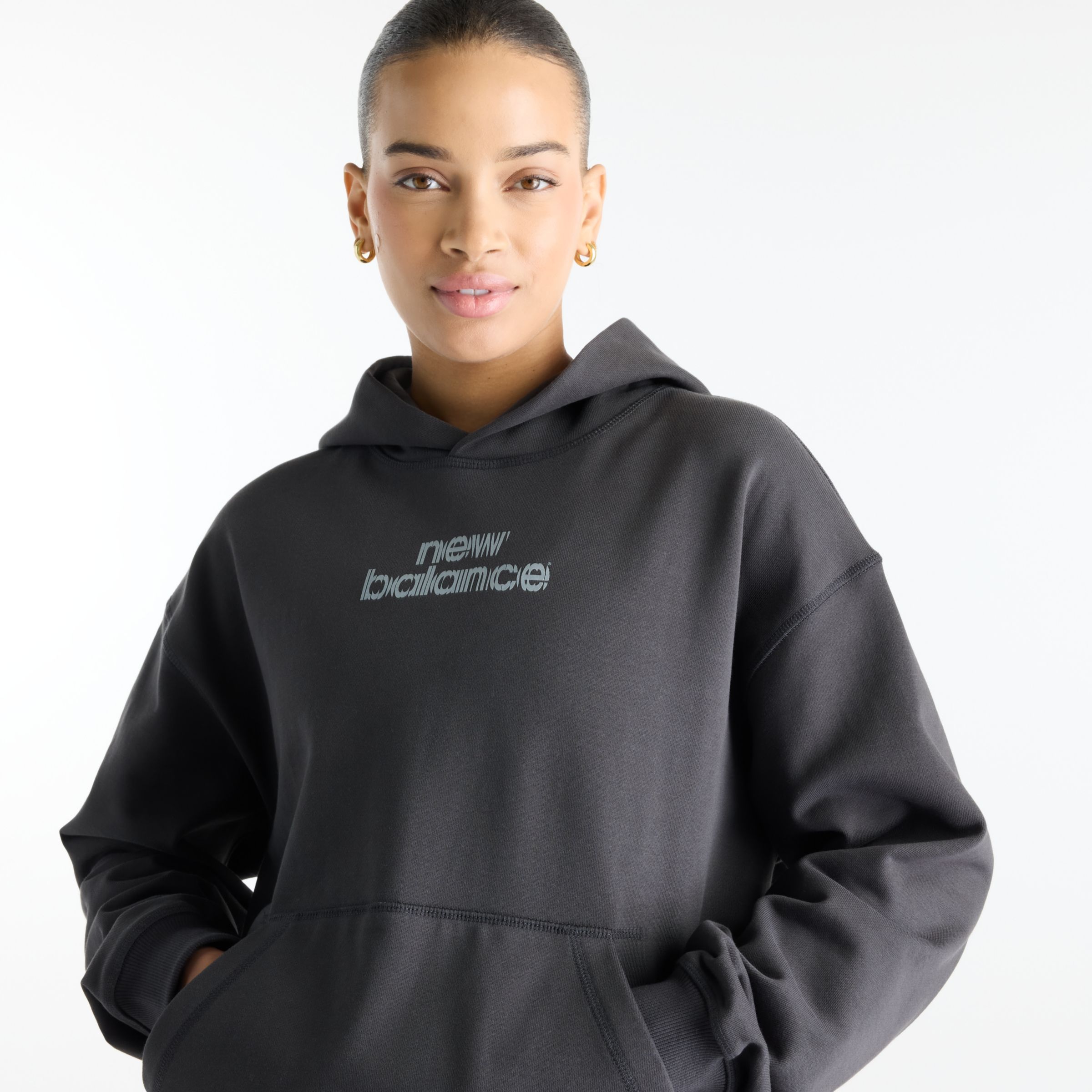 New Balance Nocturnal Run Hoodie, WT62Q7RIBLK