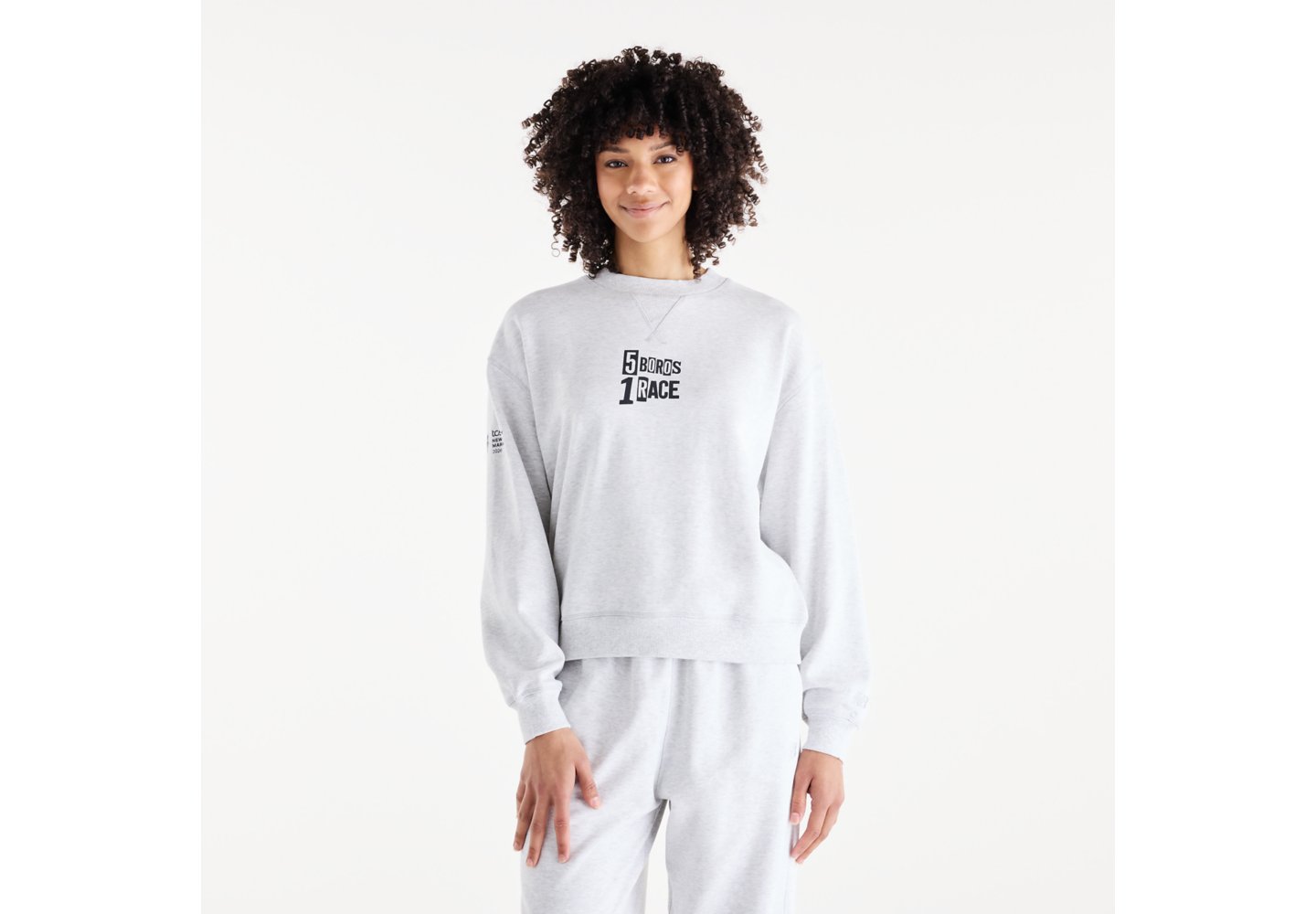 New Balance NYC Marathon Athletics French Terry Graphic Crew in Ash Heather — photo 1 of 1