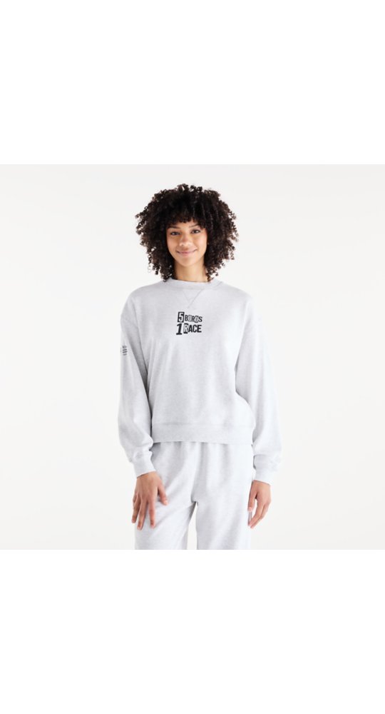 New Balance NYC Marathon Athletics French Terry Graphic Crew in Ash Heather