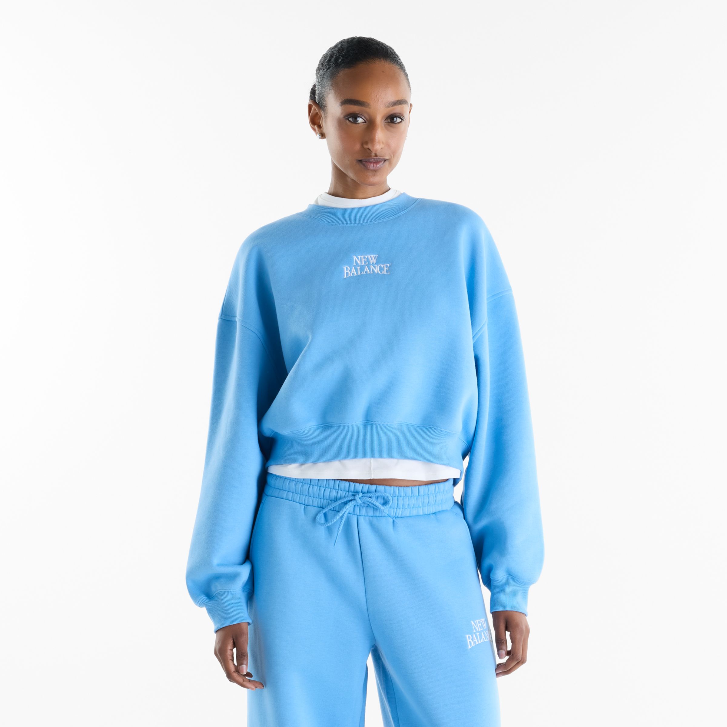 New Balance Sport Linear Graphic Fleece Crew, WT62R2IXNBE