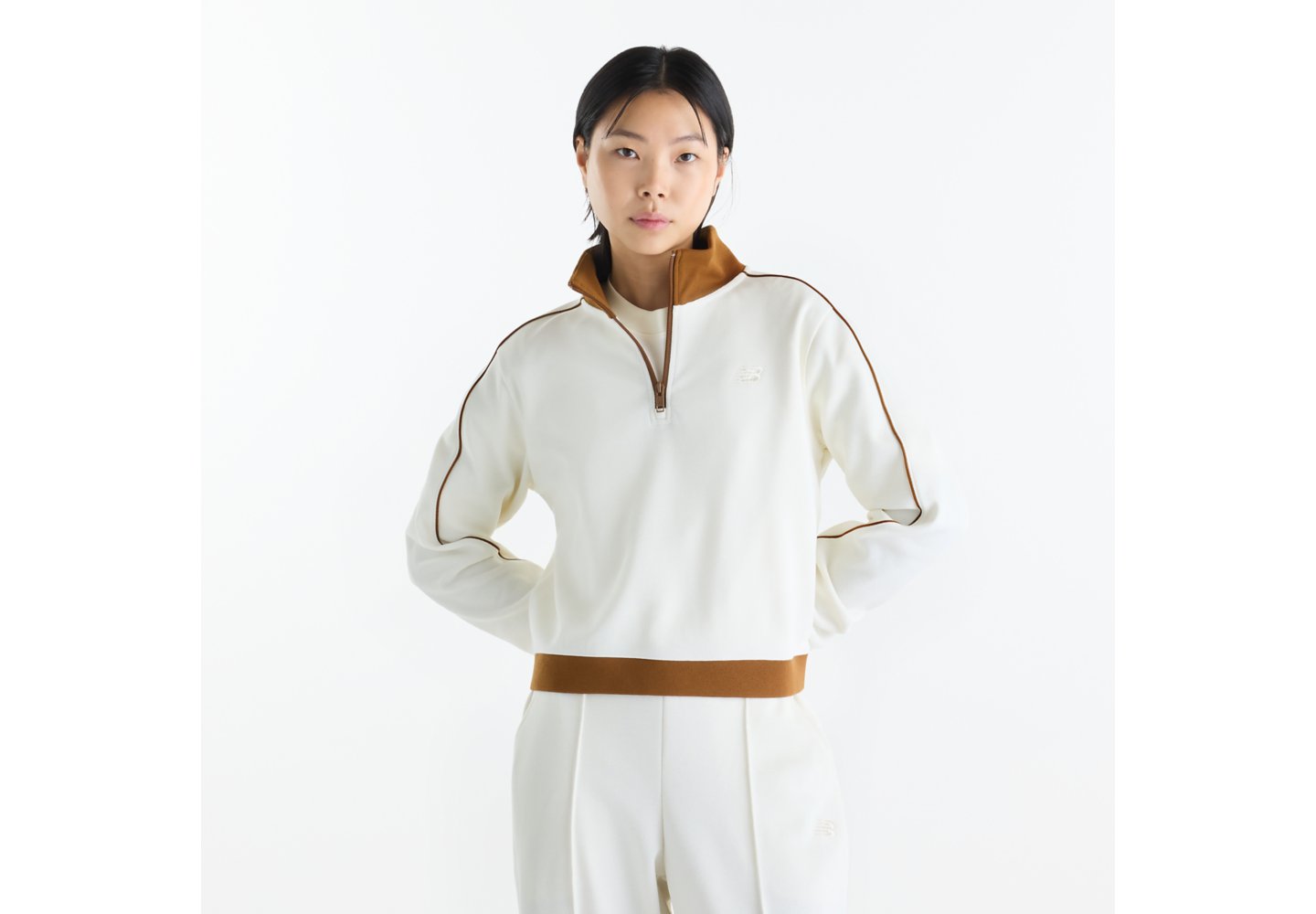 New Balance Sport Legacy Pique 1/4 Zip in Angora — photo 1 of 1