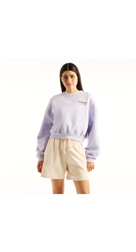 New Balance Trackside Fleece Crew in Smoked Violet