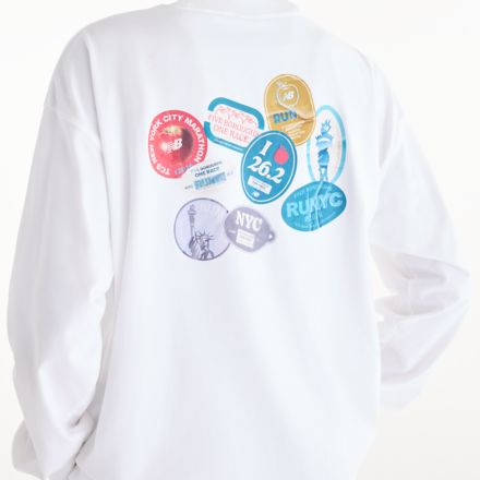 NYC Marathon Graphic Longsleeve T-Shirt - Stickers