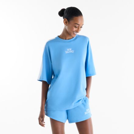 Sport Linear Graphic Oversized T-Shirt, ANALOG BLUE, WT62V9UTNBE