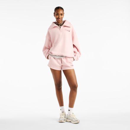 Trackside Fleece Half Zip, PINK CHALK, WT62W1XDPHK