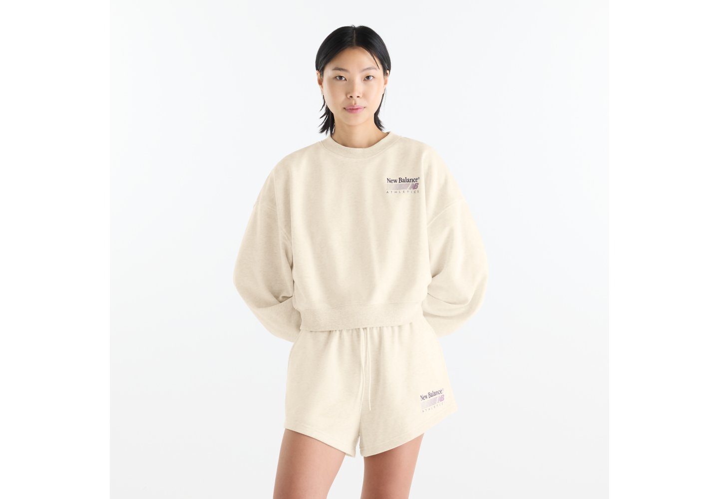 New Balance Trackside French Terry Crew in Linen Heather — photo 1 of 1