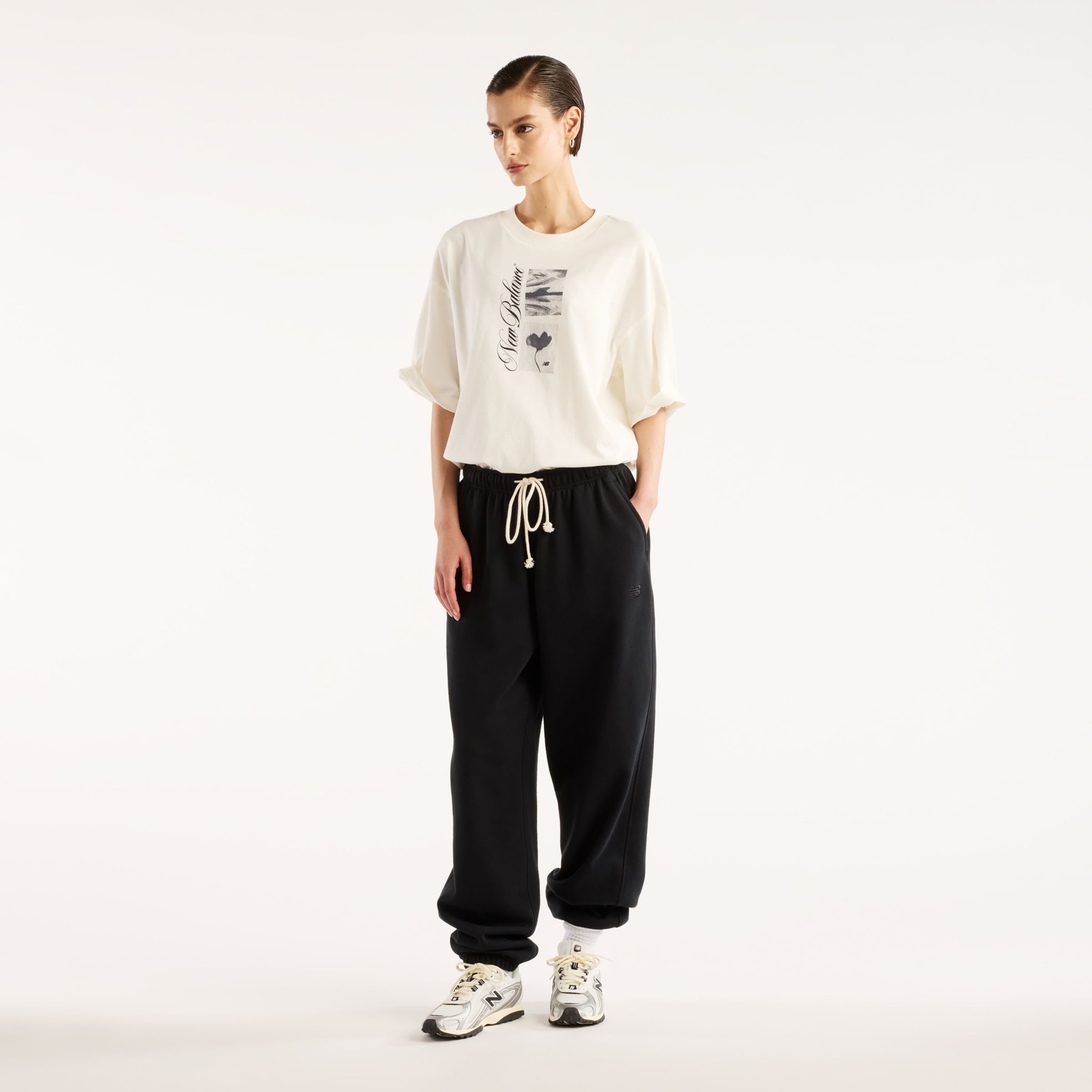New Balance Pressed Flowers Script Oversized T-Shirt, WT62X7Z9SST