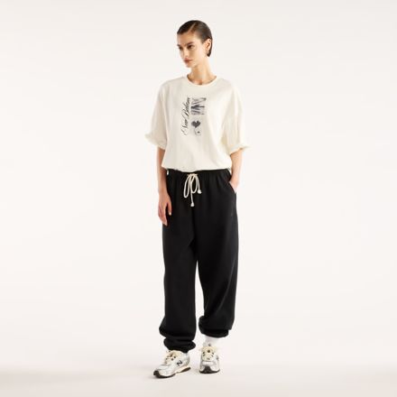 Pressed Flowers Script Oversized T-Shirt, SEA SALT, WT62X7Z9SST