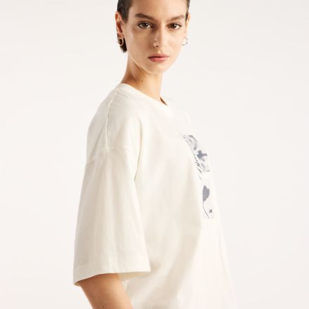 Pressed Flowers Script Oversized T-Shirt