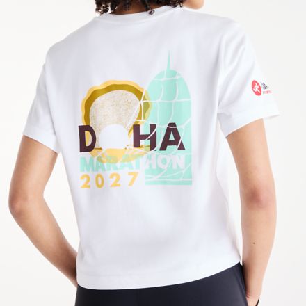 Doha Marathon Graphic T-Shirt - Pearl